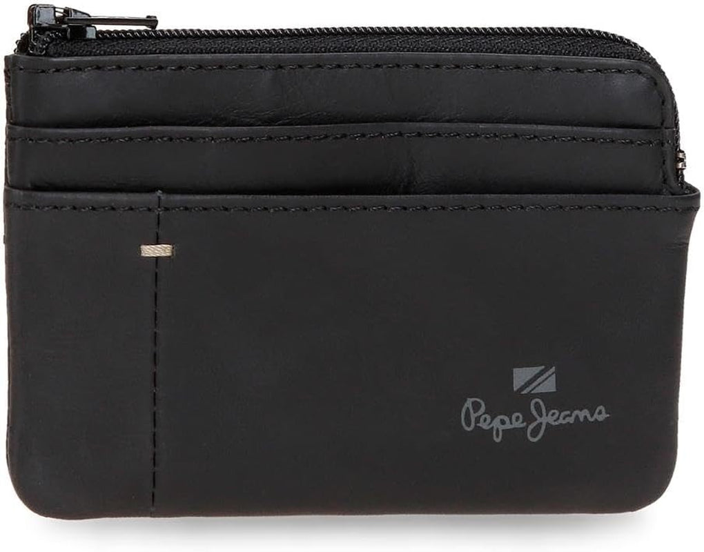 Pepe Jeans Staple-Geldbörsen und Geldbörsen aus Rindsleder, Schwarz, Braun, Marineblau, verschiedene Größen. Naty Shop Herren-Geldbörse, schwarze Geldbörse