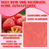 Erdbeerpulver 120 g – 100 % natürliche Erdbeeren, gefriergetrocknet, ohne Zusatzstoffe, einfaches Mischen, nahrhafte, gefriergetrocknete Erdbeeren für Eis, Kuchen, Smoothies, Getränke, Geschmackspulver, dehydrierte Produkte, Naty Shop