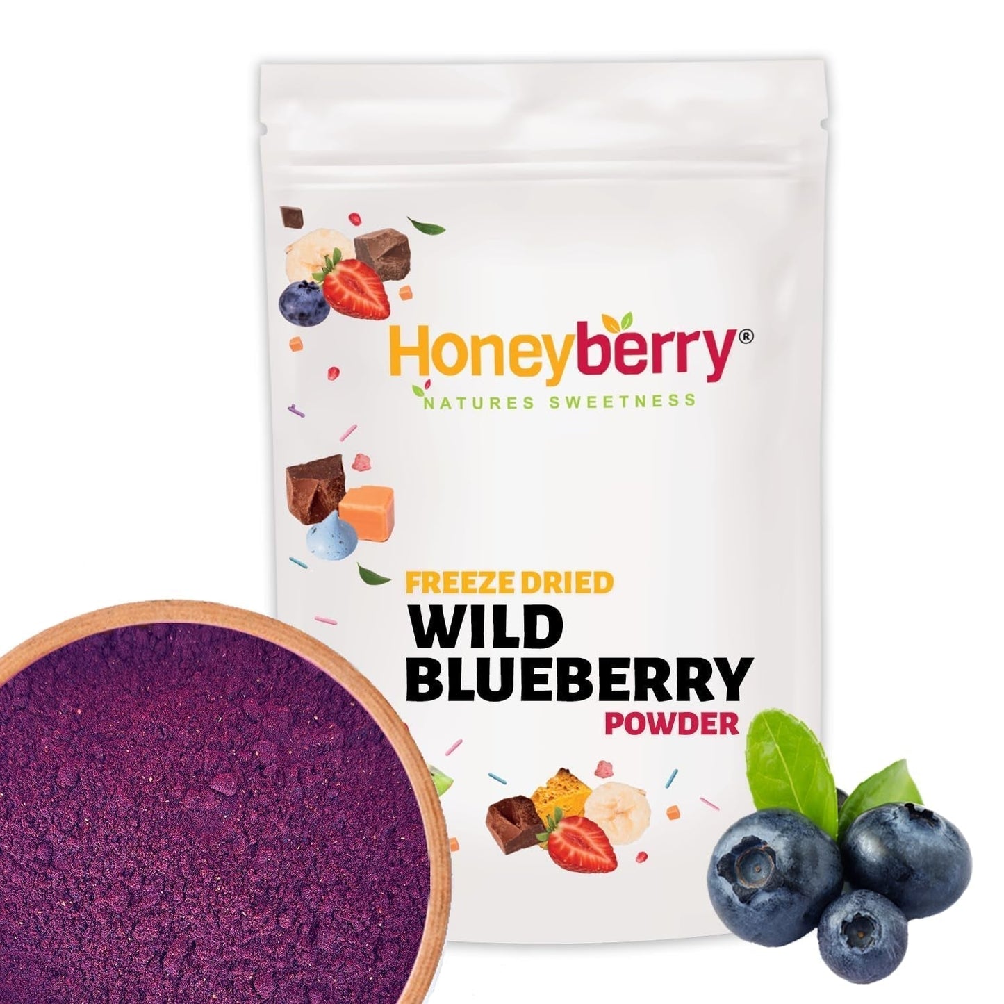 Gefriergetrocknetes Wildblaubeerpulver 100g - Gefriergetrocknetes Fruchtpulver - Gefriergetrocknetes Blaubeerpulver zum Backen, Smoothie und Müsli - Natürliches Blaubeerpulver ohne Zusatzstoffe Dehydrierte Produkte Mein Shop 100G