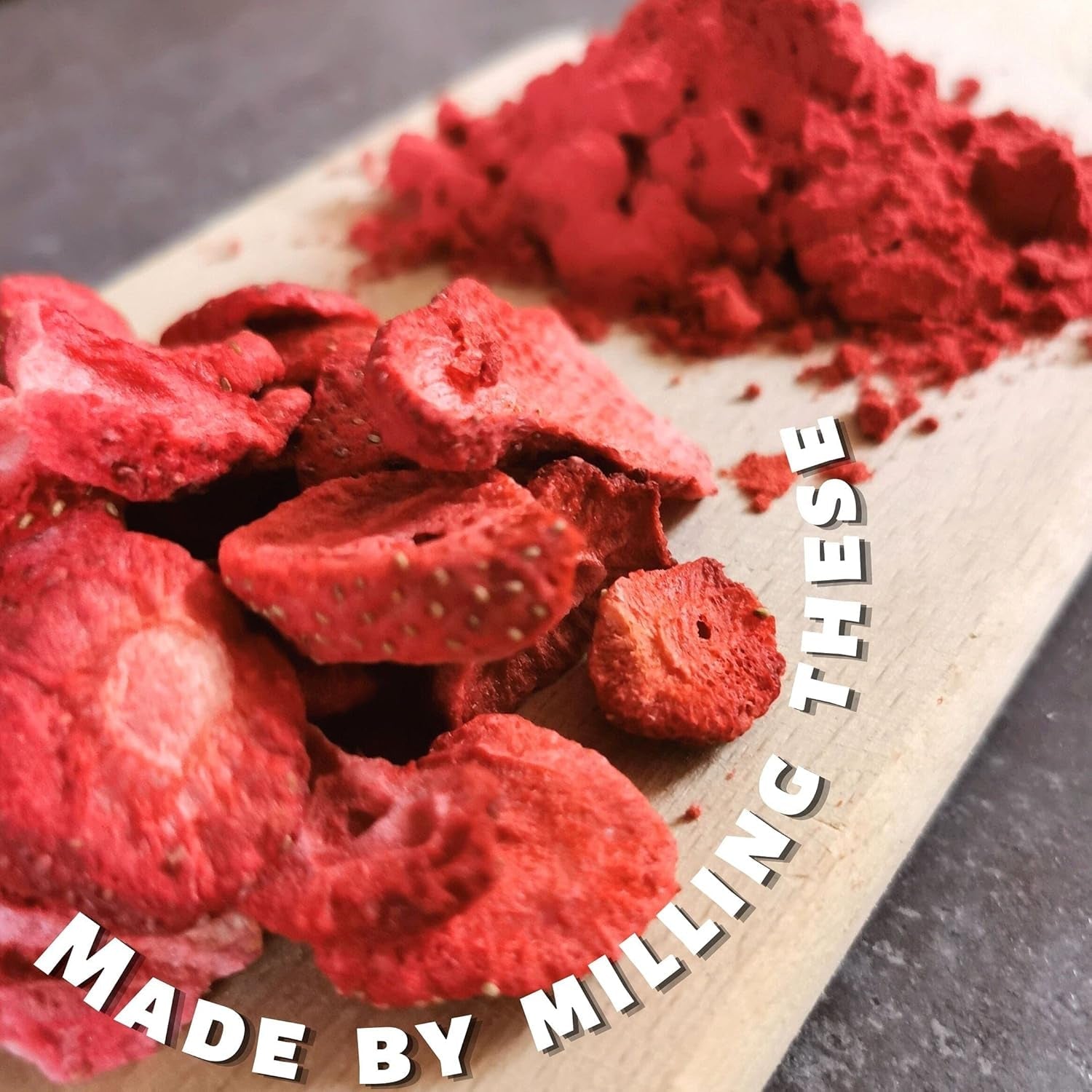 Gefriergetrocknetes Fruchtpulver Erdbeerpulver | Gefriergetrocknetes Erdbeerpulver Erdbeerpulver | Erdbeerpulver Smoothie Erdbeerpudding Trockenfrüchte (100g) Dehydrierte Produkte Naty Shop