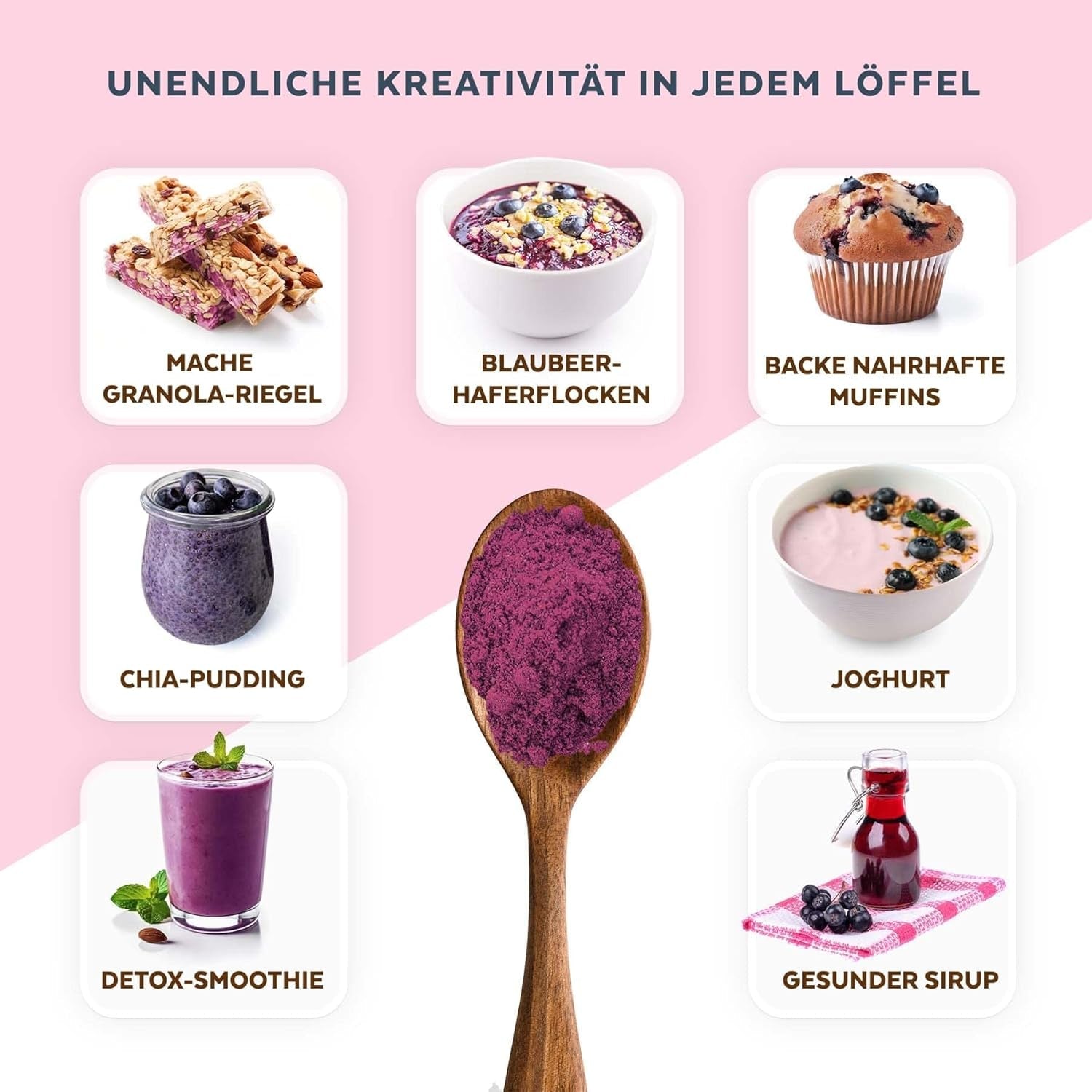 Bio-Wildheidelbeerpulver, gefriergetrocknete ganze Blaubeeren, 100 % Rohkostqualität, reich an Antioxidantien und Vitamin C, ohne Zuckerzusatz, in Nordeuropa geerntet. Trockenprodukte Naty Shop
