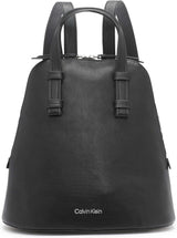 Calvin Klein Damen Zina Zip Around Rucksack Damentaschen Naty Shop Schwarz/Silber Einheitsgröße