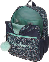 Pepe Jeans Alenka Schulrucksack mit Trolley, Blau, 30 x 40 x 12 cm, Polyester, 14,4 l, Blau, Schulrucksack mit Trolley Premium Rucksäcke und Schulranzen Naty Shop