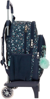 Pepe Jeans Alenka Schulrucksack mit Trolley, Blau, 30 x 40 x 12 cm, Polyester, 14,4 l, Blau, Schulrucksack mit Trolley Premium Rucksäcke und Schulranzen Naty Shop