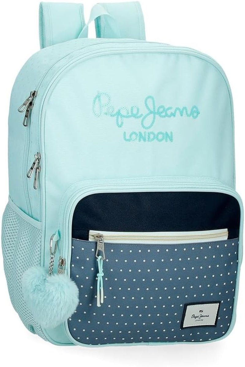 Pepe Jeans Dalma Schulrucksack. Kinderrucksack aus Polyester, breite und verstellbare verstellbare Träger, Vordertasche. Von Joumma Bags Premium-Rucksäcke und Schulranzen Naty Shop Rucksack 40