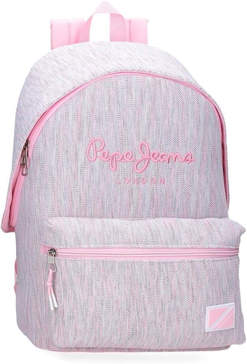 Pepe Jeans Miri Schulrucksack, Pink, 31 x 44 x 17,5 cm, Polyester, 22,79 l, Pink, Schulrucksack Premium Rucksäcke und Schulranzen Naty Shop Rucksack