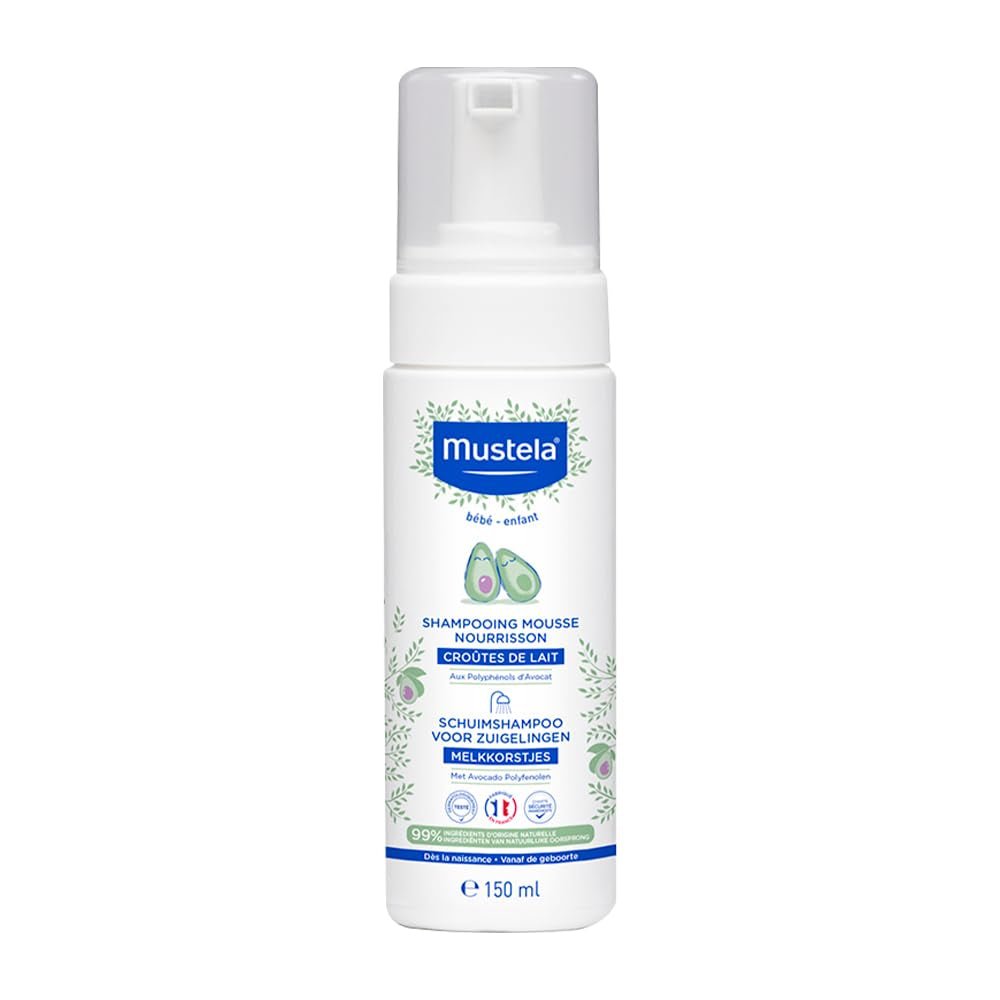 Mousse-Shampoo für Milchkrusten, Haare, Babys, Kinder, die ganze Familie – Hilft Milchkrusten zu entfernen, sanfte Reinigung, ohne zu stechen (150 ml) Kinder – Bade- und Hautpflege Naty Shop 150 ml (1 Packung)