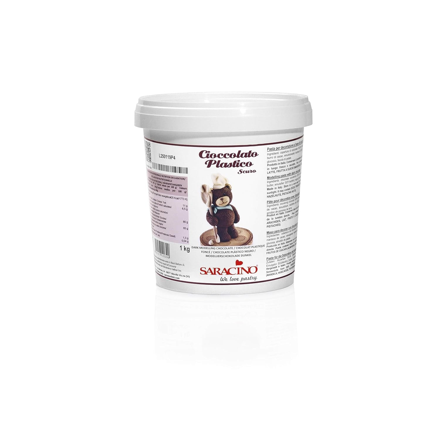 Saracino Weiße Modellierschokolade Zum Dekorieren und Modellieren 1 kg Hergestellt in Italien Zuckerpaste Naty Shop Braun