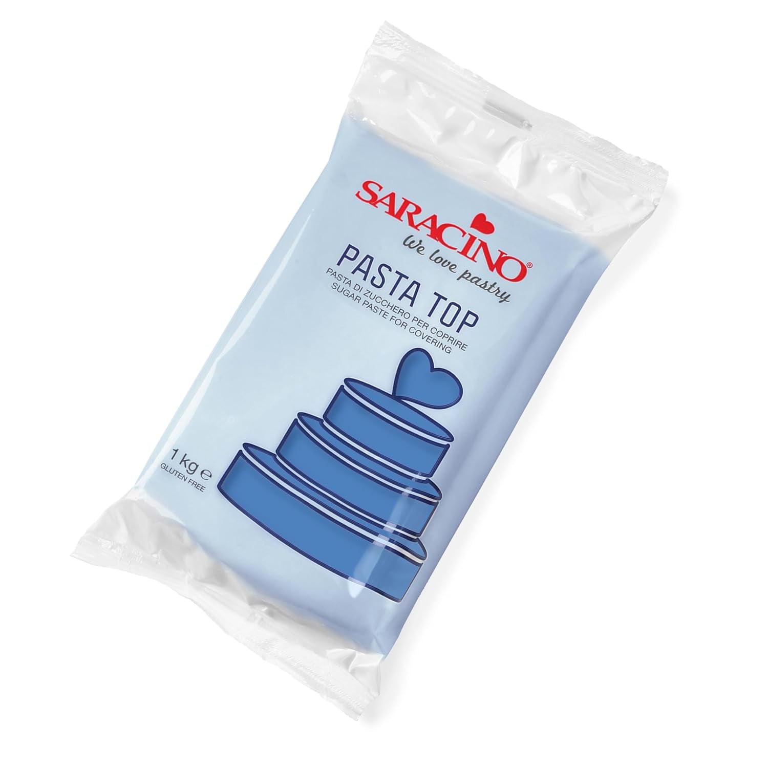 Saracino Fondant Top, Zuckerpaste zum Abdecken von 1 kg, hergestellt in Italien Zuckerpaste Naty Shop Blau