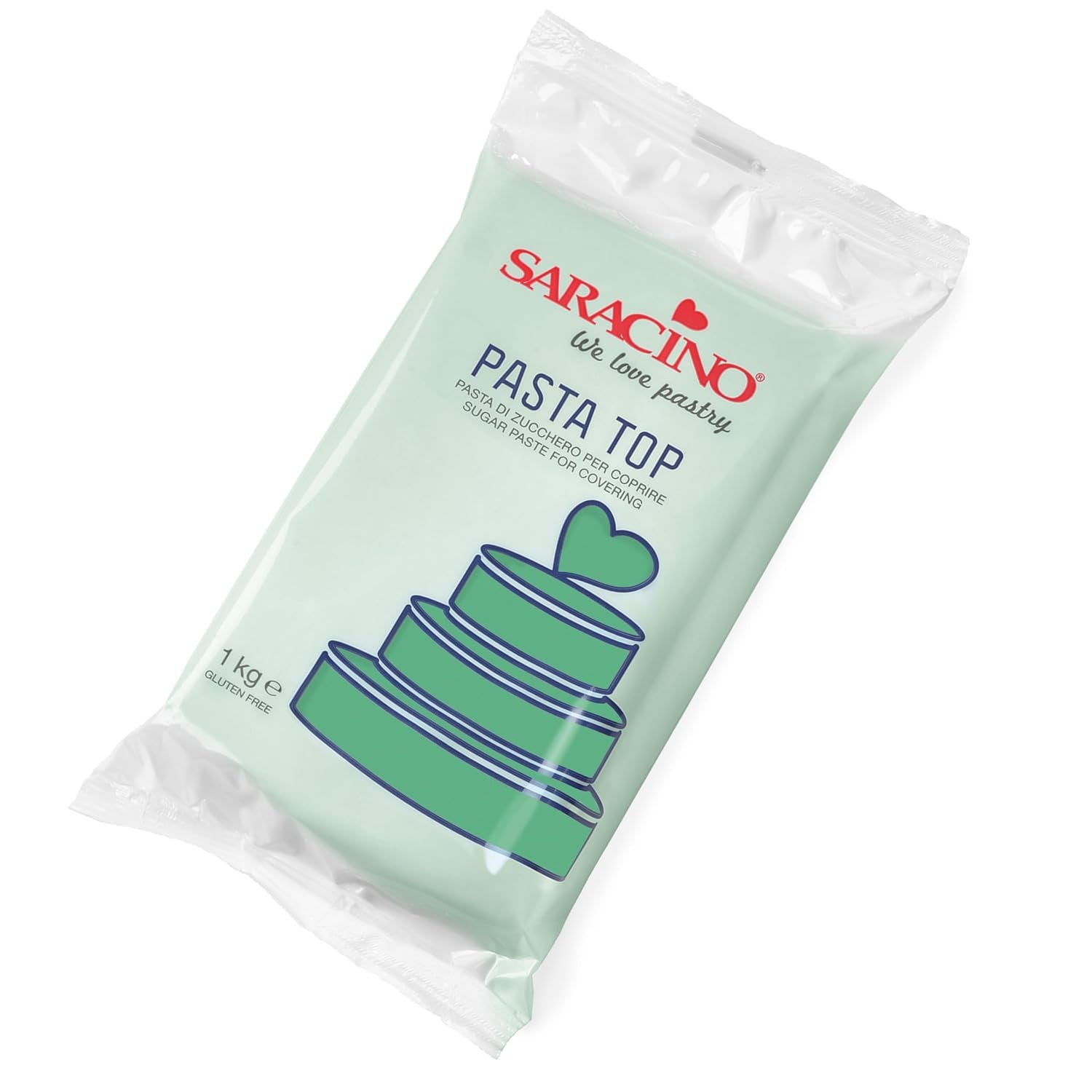 Saracino Fondant Top, Zuckerpaste zum Abdecken von 1 kg, hergestellt in Italien Zuckerpaste Naty Shop Grüße