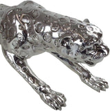 Dekorative Skulptur Casablanca XL - Gpard Mattsilber - Wohnzimmerdekoration - Länge 80 cm Statuetten und Skulpturen Naty Shop