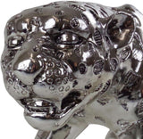 Dekorative Skulptur Casablanca XL - Gpard Mattsilber - Wohnzimmerdekoration - Länge 80 cm Statuetten und Skulpturen Naty Shop