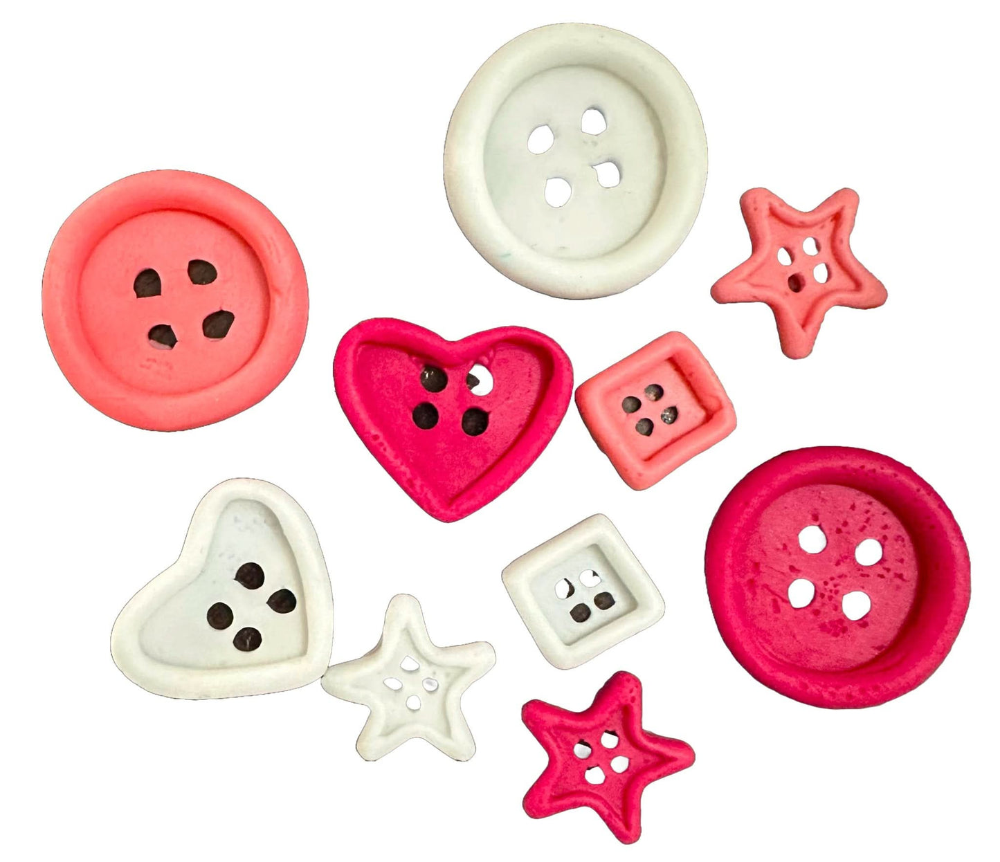 Set mit 10 essbaren Zuckerdekorationen, Knopfdekorationen von Sugar Paste Nati Shop