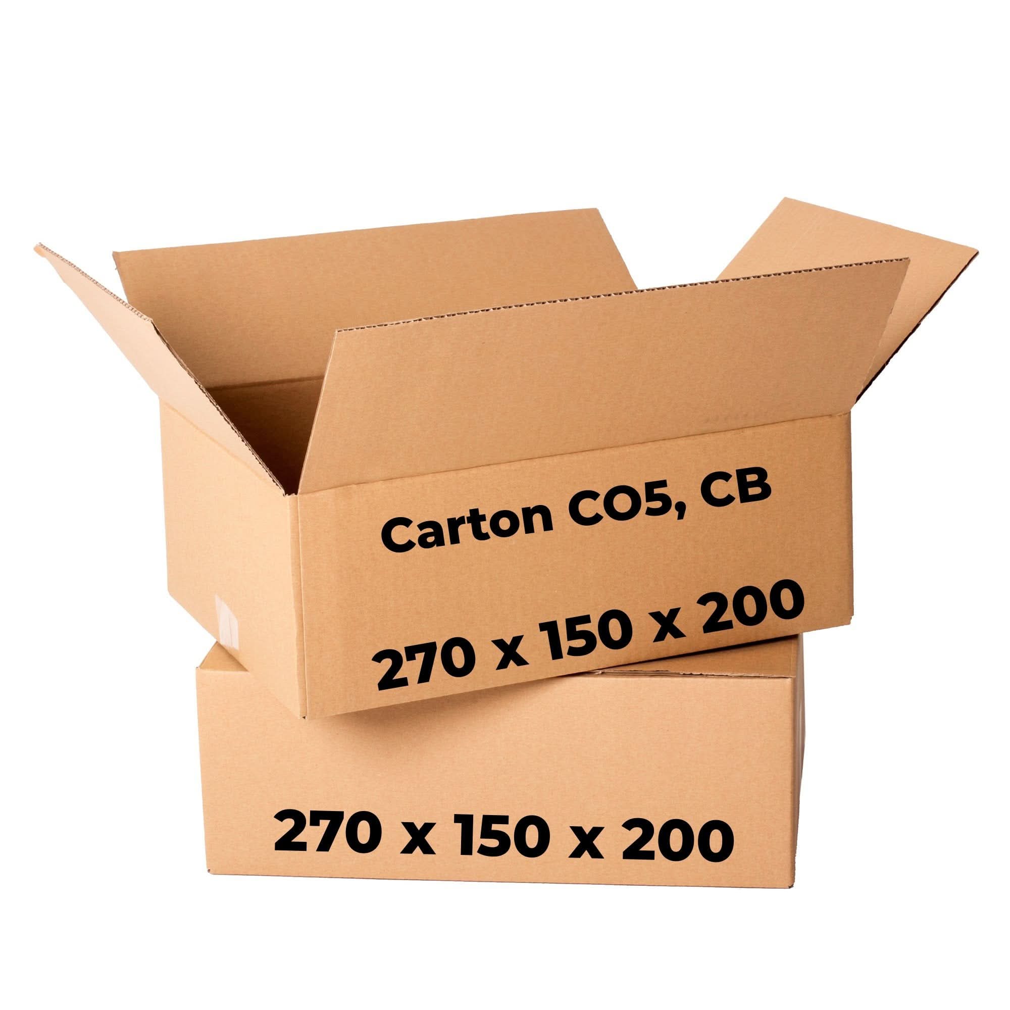 Set mit 20 Kartons CO5, CB, 270 x 150 x 200 Verpackungskartons Nati Shop