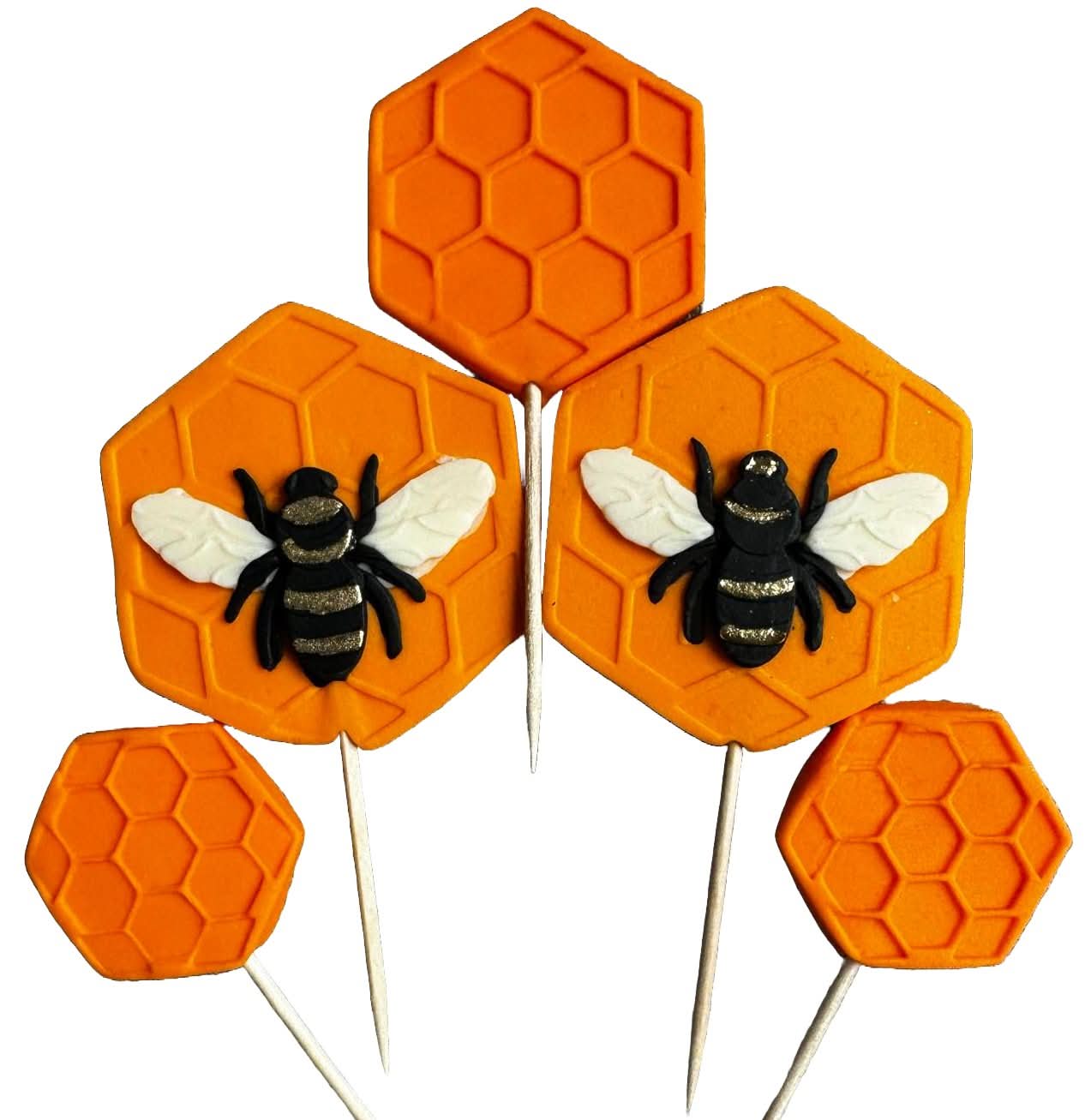 Set mit 5 essbaren Zuckerdekorationen, Bienenzuckerpastendekorationen Nati Shop