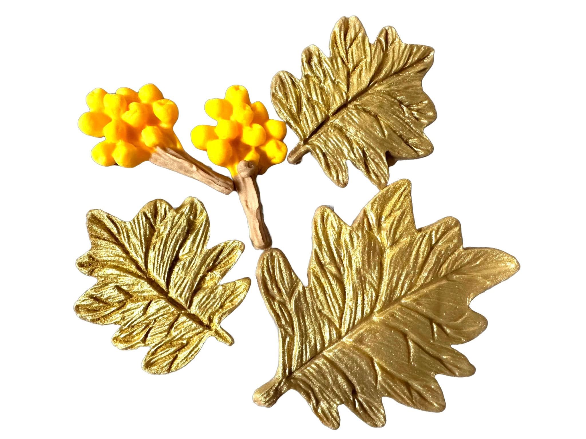 Set mit 5 essbaren Zuckerdekorationen, Herbstdekorationen aus Zuckerpaste Nati Shop