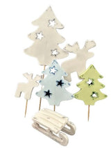 Set mit 6 essbaren Zuckerdekorationen, Winterdekorationen aus Zuckerpaste Nati Shop