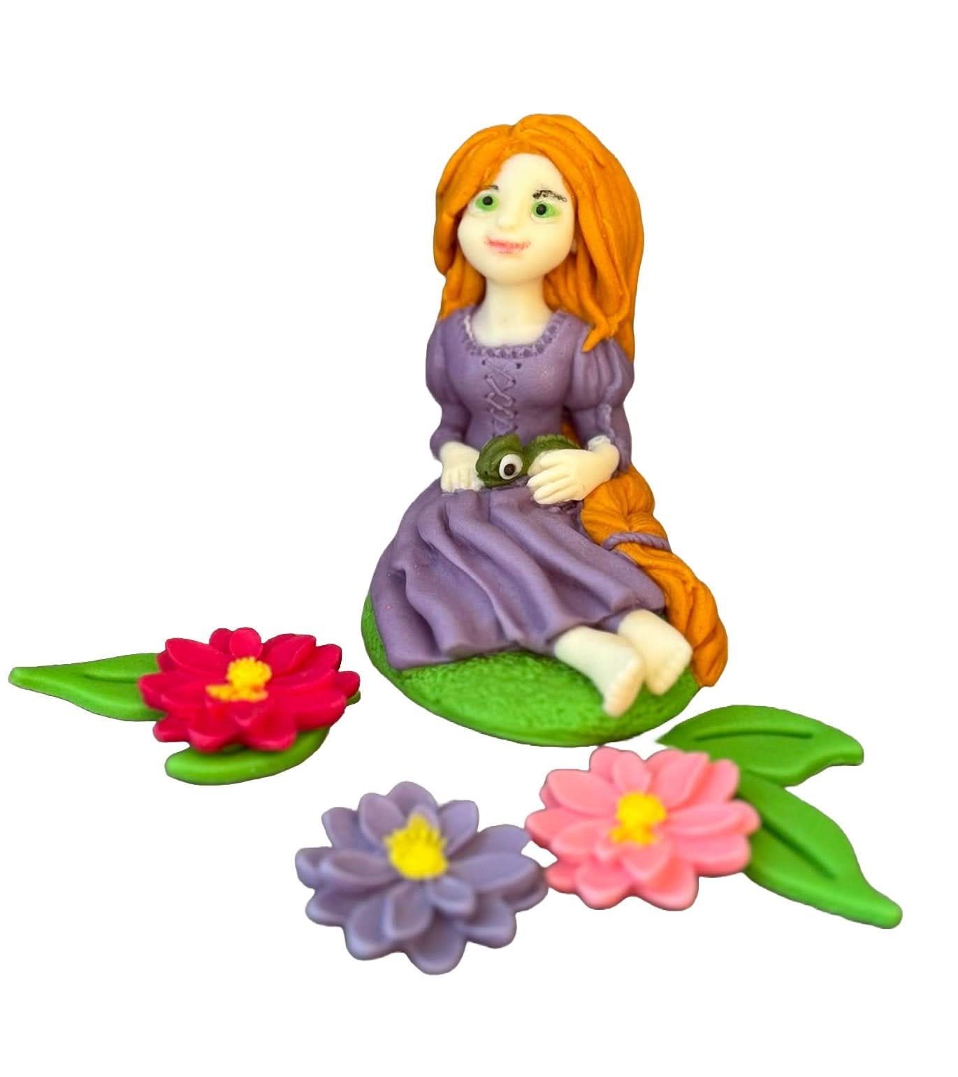 Set mit 6 essbaren Zuckerdekorationen, Rapunzel Zuckerpastendekorationen Nati Shop
