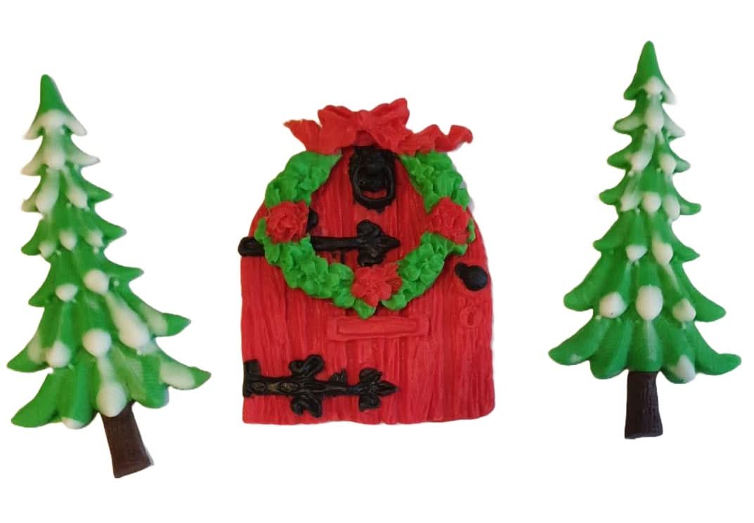 Set Zuckerdekorationen, Weihnachtsdekorationen aus Zuckerpaste Nati Shop