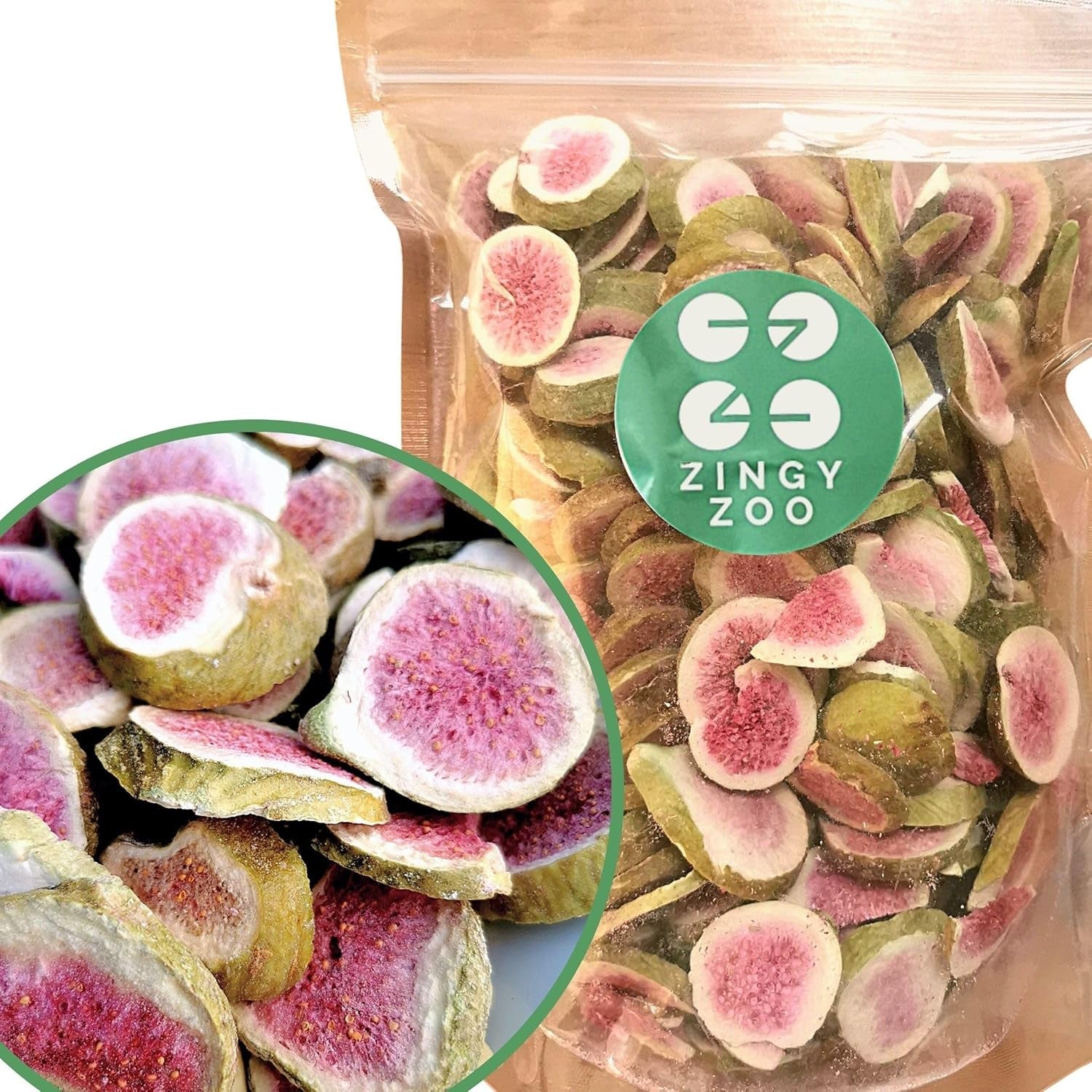 Gefriergetrocknete Feigen 100 % natürliche getrocknete Feigen | Ohne Zuckerzusatz. Gesunde gefriergetrocknete Süßigkeiten | Gefriergetrocknete Früchte Gefriergetrocknete Feigen | ZingyZoo (100g) Dehydrierte Produkte Naty Shop 500G