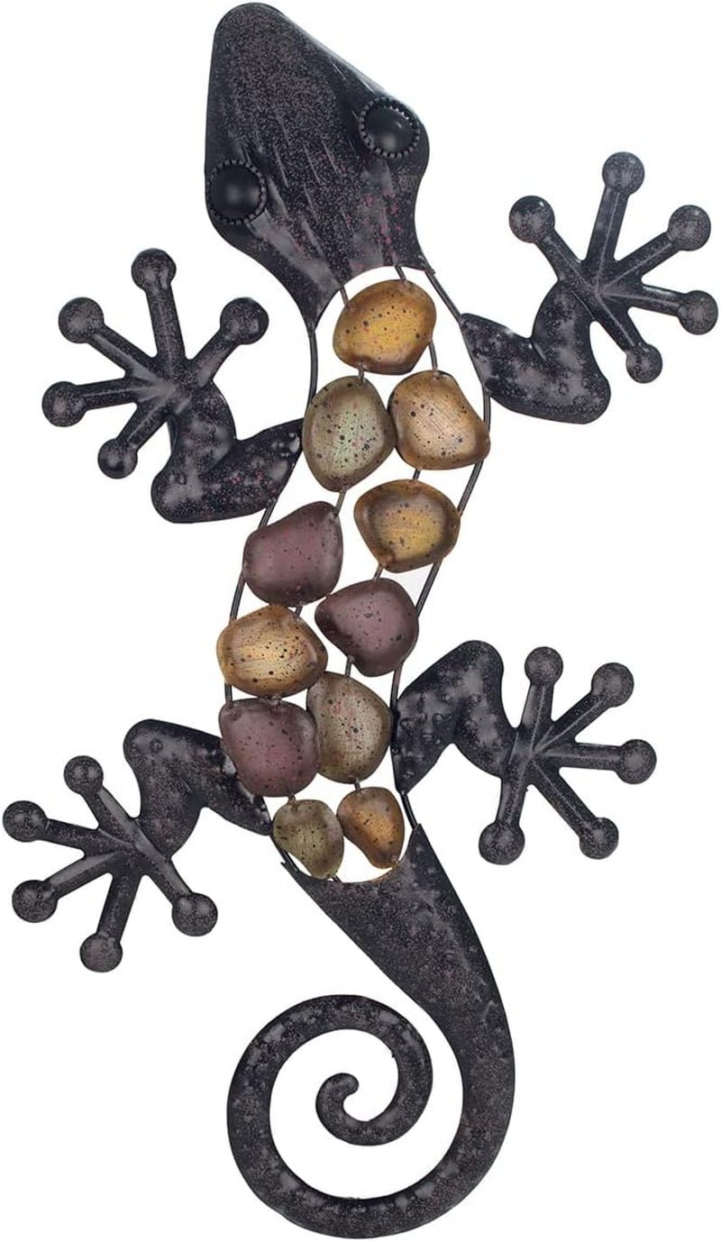 Wandeidechse aus Metall in Erdtönen 60 x 30 x 1,5 cm, farbig, Standardstatuetten und Skulpturen Naty Shop Standardtitel