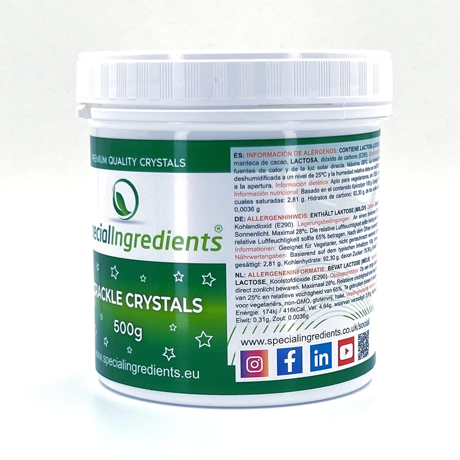 Besondere Zutaten Crackle Crystals Crackle 500g Höchste Qualität, gentechnikfrei, ideal für Kuchen, Süßigkeiten und Eiscreme Zuckerpaste Naty Shop