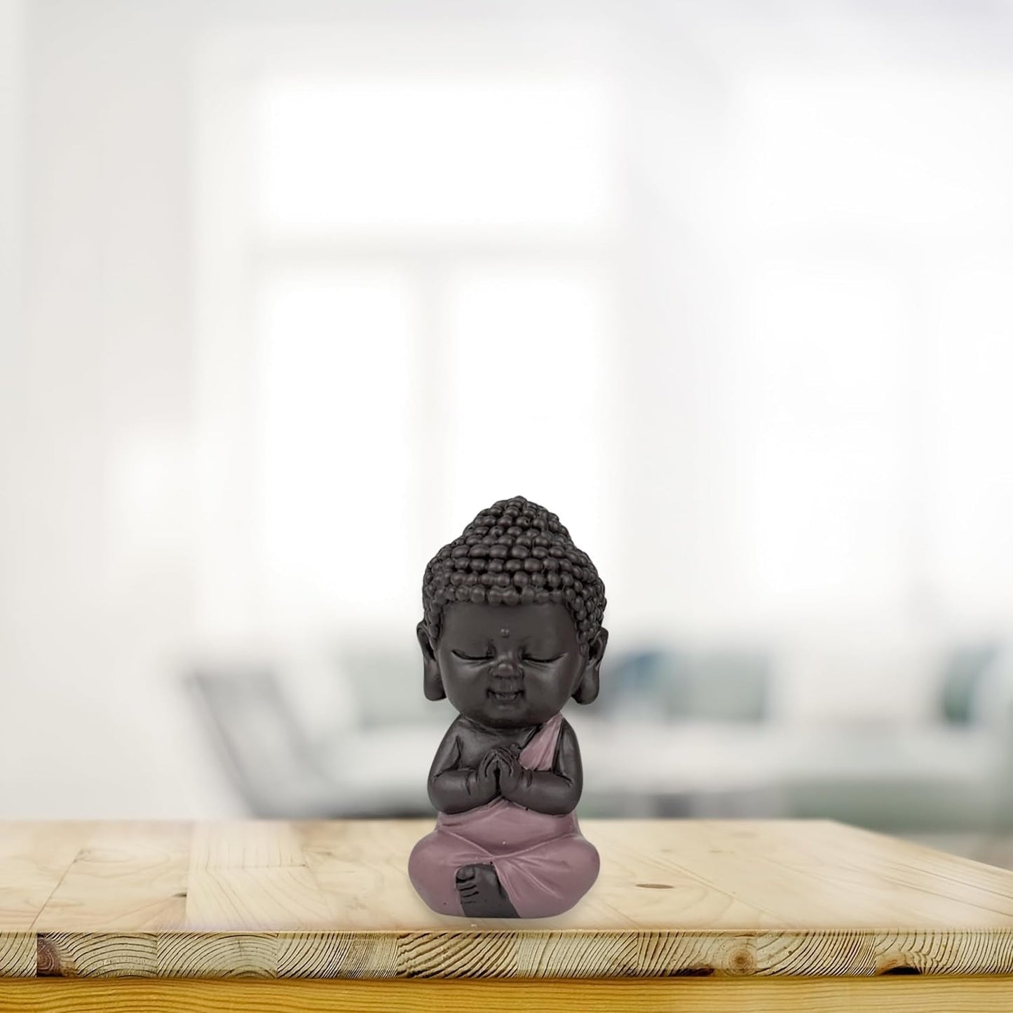 Baby Buddha Pink Toga Figur – Inspirierende und fröhliche Figur – Positive Talisman-Konzentration – Süße und spirituelle Geschenkidee – H 7 cm – Zen'Light Statuetten und Skulpturen Naty Shop
