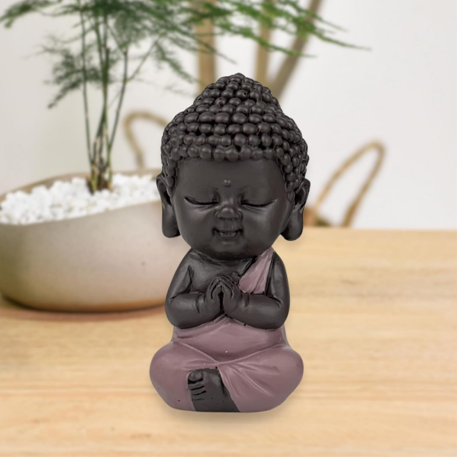 Baby Buddha Pink Toga Figur – Inspirierende und fröhliche Figur – Positive Talisman-Konzentration – Süße und spirituelle Geschenkidee – H 7 cm – Zen'Light Statuetten und Skulpturen Naty Shop