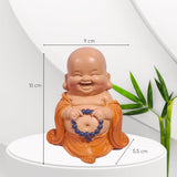 Lachende Buddha-Statue mit Rosenkranz – Inspirierende und fröhliche Figur – Glücksbringer voller Positivität – Niedliche und spirituelle Geschenkidee – H 10 cm – Zen'Light Statuen und Skulpturen Naty Shop