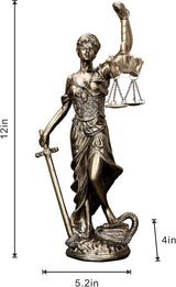 Lady Justice Statue 30,5 cm Gerechtigkeitsstatue Gerechtigkeitsgöttin Gerechtigkeitsskulptur Griechisch-römischer Engel Gerechtigkeit Blinde Statuen für die Dekoration Statuetten und Skulpturen Naty Shop