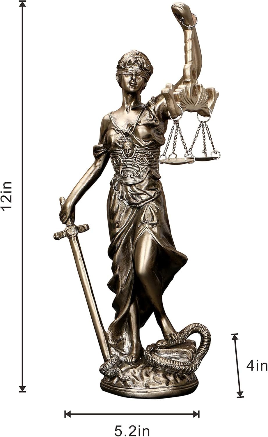 Lady Justice Statue 30,5 cm Gerechtigkeitsstatue Gerechtigkeitsgöttin Gerechtigkeitsskulptur Griechisch-römischer Engel Gerechtigkeit Blinde Statuen für die Dekoration Statuetten und Skulpturen Naty Shop