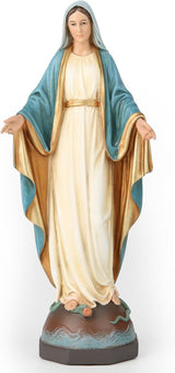 BC Katholische Statue Unserer Lieben Frau der Gnade, Jungfrau Maria, Altarfigur, religiöses Geschenk für Mutter, katholische Heimdekoration, 34,3 cm hoch, handbemalt von Buildclassic (elegant). Naty Shop Statuen und Skulpturen, elegant, 17,8 cm hoch