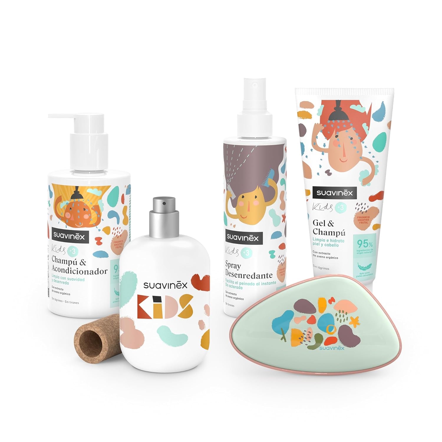 Suavinex, Pflegeshampoo für Kinder von 3 bis 10 Jahren, allergenfrei, parabenfrei, silikonfrei, für empfindliche Haut geeignet, kein Tränen oder Ziehen, 95 % Inhaltsstoffe natürlichen Ursprungs, Kinder – Bade- und Hautpflege Naty Shop