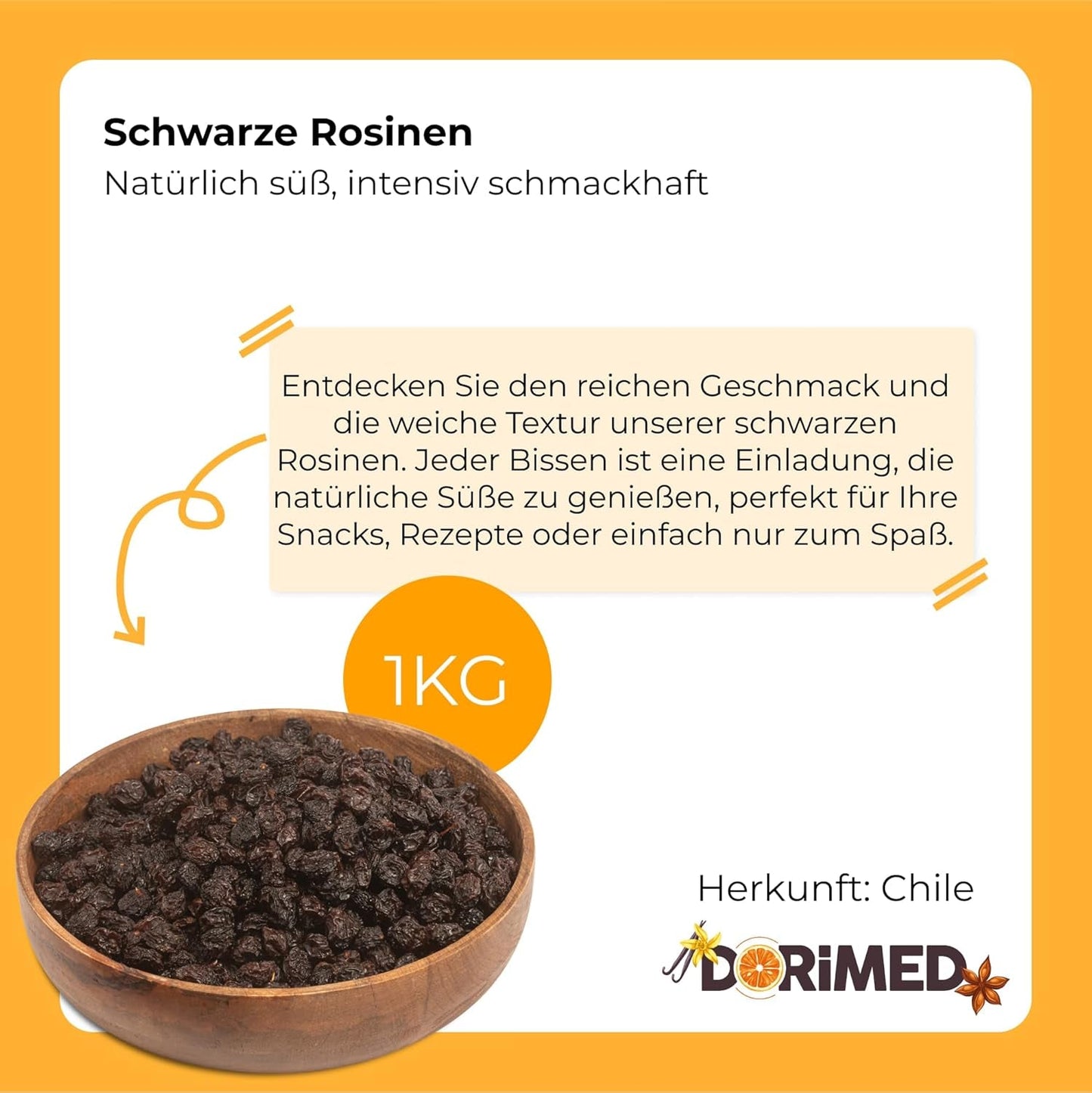 Lila schwarze Sultaninen 1 kg | Getrocknete Weintrauben | Keine Kerne und kein Zucker | Produkte ohne Gentechnik | Geeignet für Vegetarier und Veganer | Ideal zum Kombinieren mit dehydrierten Schokoladenprodukten von Naty Shop