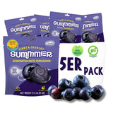 Sommergefriergetrocknete Erdbeeren – 5er-Packung – zuckerfrei, 100 % natürlich, köstliche knusprige Snacks für Kinder und Erwachsene, ideal für Müsli und Lunchboxen (55 g). Dehydrierte Produkte Naty Shop 5er-Pack Blaubeeren