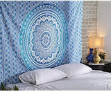 Tapisserie Aakriti Gallery Baumwoll-Mandala-Bettdecke Zuhause – Accessoires und Dekorationen Naty Shop Blau 13 L x 4,1 B cm
