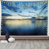 Wandteppich Abakuhaus Fernweh Tierkarte der Welt Zeichnungen Zuhause – Accessoires und Dekorationen Naty Shop Blau 230L x 140B cm