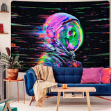 Tapisserie Alishomtll fluoreszierender Totenkopf Astronaut Schwarzlicht Zuhause – Accessoires und Dekorationen Naty Shop