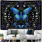 Gobelin Alishomtll Schmetterling Mondphase Blumen Gänseblümchen schwarz Zuhause – Accessoires und Dekorationen Naty Shop