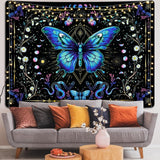 Gobelin Alishomtll Schmetterling Mondphase Blumen Gänseblümchen schwarz Zuhause – Accessoires und Dekorationen Naty Shop