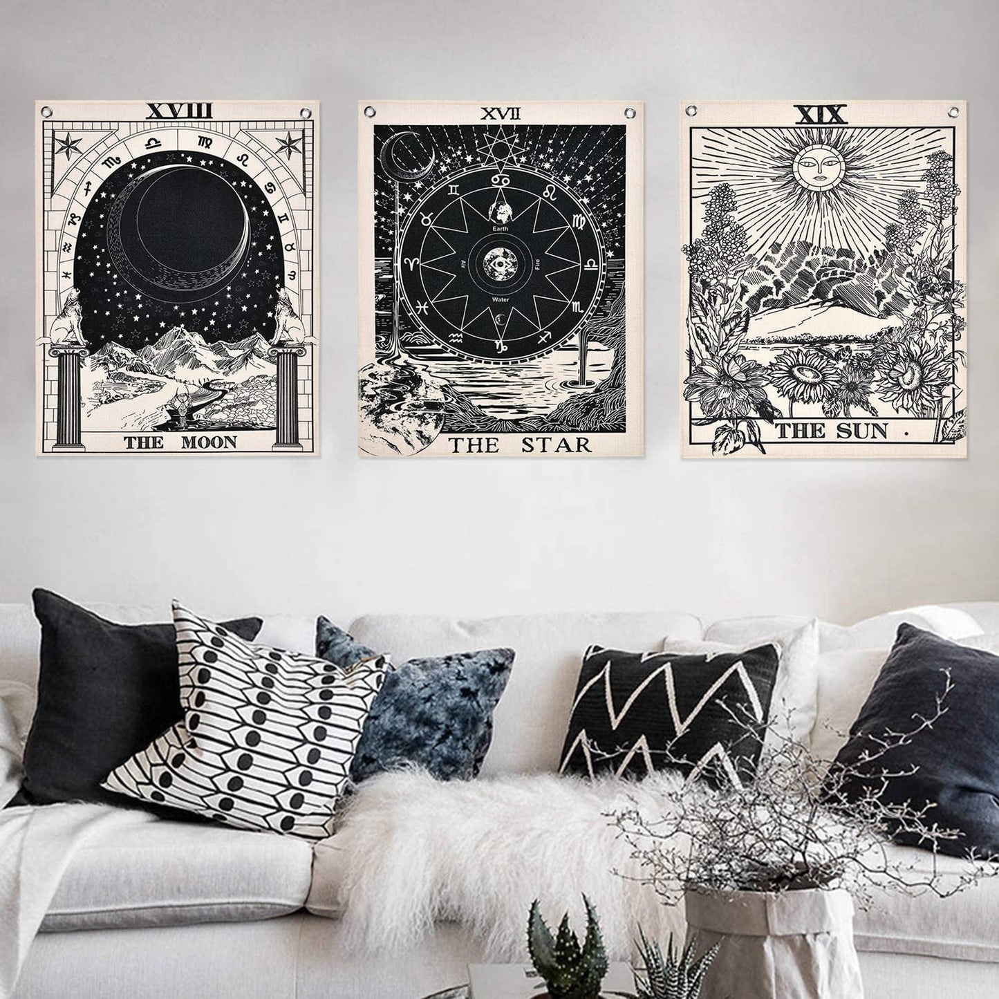 Gobelin Alishomtll Tarot-Set Sonne Mond Sterne Startseite – Accessoires und Dekorationen Naty Shop Tarot-Set-1
