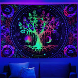 Tapisserie Alishomtll Baumleben fluoreszierende Sonne und Mond Zuhause – Accessoires und Dekorationen Naty Shop