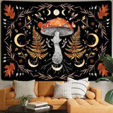 Wandteppich Alishomtll Vintage Pilz Mond Ahornblatt botanisch Zuhause – Accessoires und Dekorationen Naty Shop