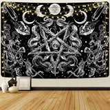Wandteppich Alishomtll, Hexenschlange, ästhetisch, Gothic, Pentagramm, Wand, Zuhause – Accessoires und Dekorationen, Naty Shop, Pentagramm, 210 L x 150 B cm