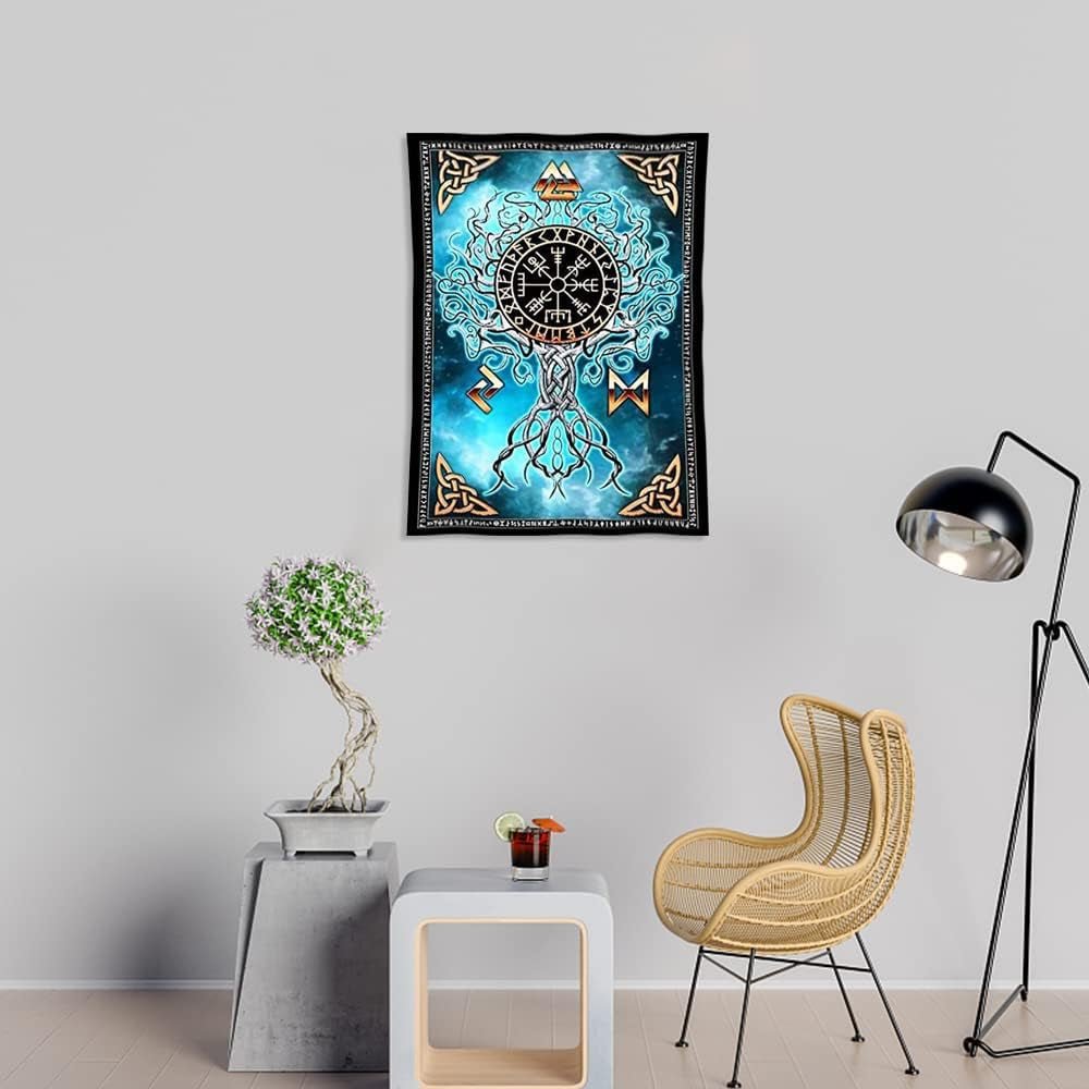 Nordischer Wikinger-Kunst-Wandteppich, Wikinger-Haus – Accessoires und Dekorationen Naty Shop
