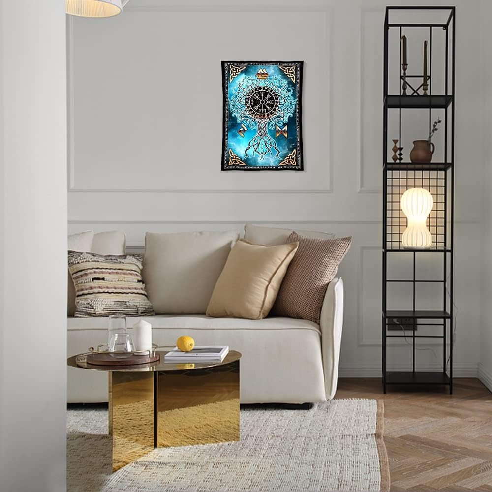 Nordischer Wikinger-Kunst-Wandteppich, Wikinger-Haus – Accessoires und Dekorationen Naty Shop