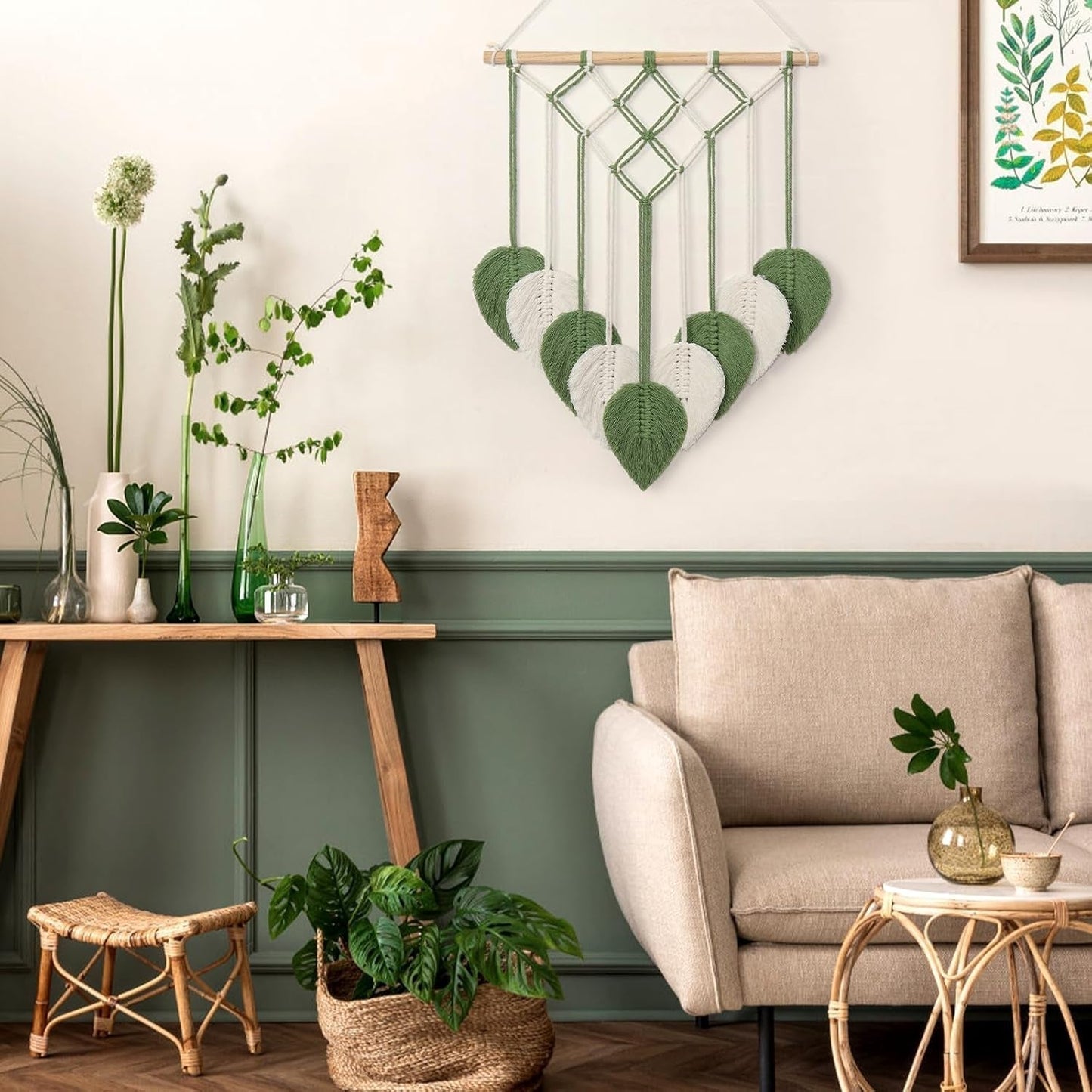 Gobelin Astnic Gobelin gewebt grüne Blätter Zuhause - Accessoires und Dekorationen Naty Shop
