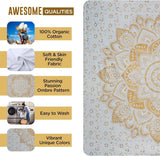 Gobelin mit goldenem Metallic-Mandala, Strandüberwurf aus indischer Baumwolle von Casa – Accessoires und Dekorationen Naty Shop