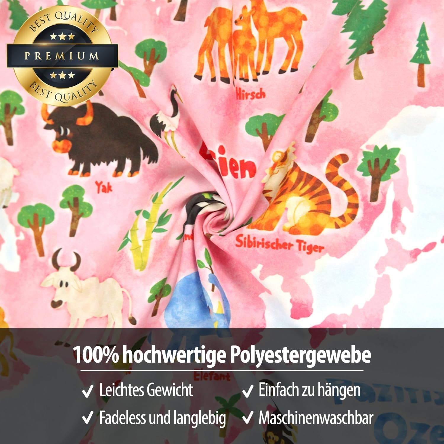 Bashom Wandteppich Deutsche Tierweltkarte für Kinder Zuhause - Accessoires und Dekorationen Naty Shop
