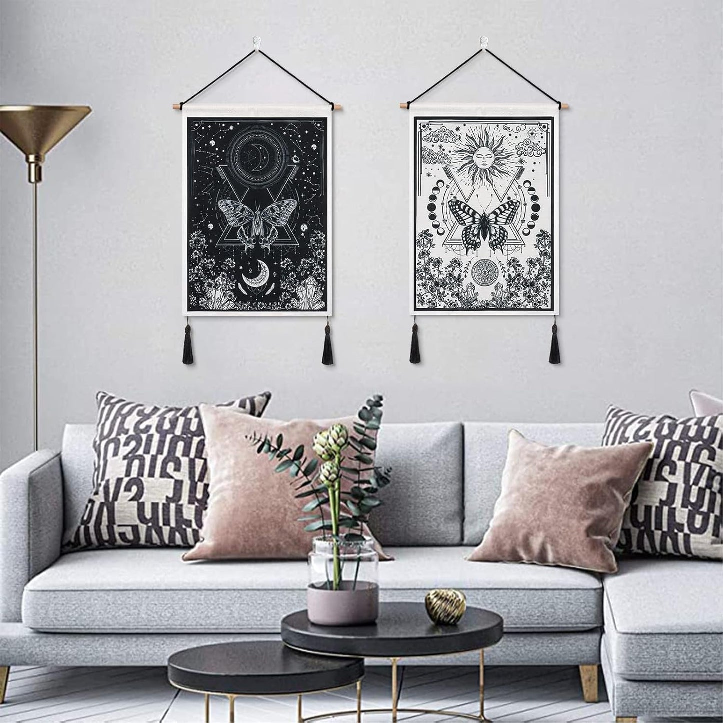 Gobelin Betylfoy Stücke kleine Wandteppiche Pailletten Sonne Mond Zuhause - Accessoires und Dekorationen Naty Shop